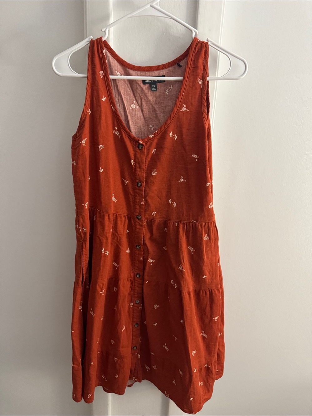 Toad&Co Rust Orange Floral-Print Sleeveless Dress